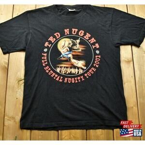 2001 Ted Nugent Full Bluntal Nugity Tour Band Tshirt Made In Usa All Sport Tee
